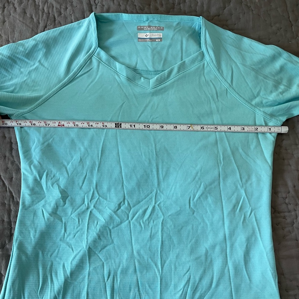 Columbia Omni Shade Aqua 3/4 Sleeve Top Sun Protection Beach Fishing Medium Hike - Picture 4 of 8